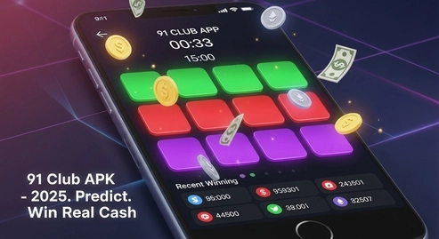 91 Club APK 2025 official app interface with real cash rewards
