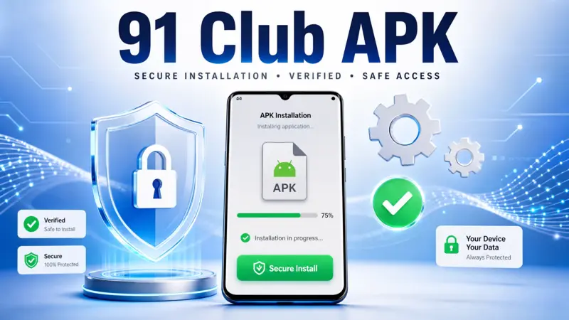 91 Club APK Android download and installation illustration