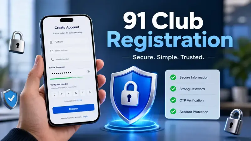 91 Club Registration secure mobile signup illustration