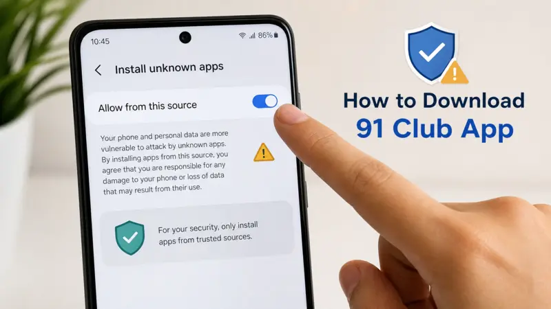 How to Download 91 Club App enable unknown sources Android installation